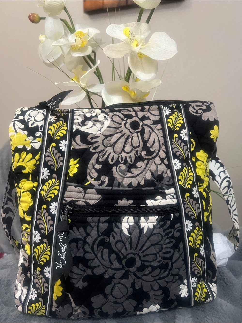 Vera Bradley Baroque Black Hipster Crossbody Bag NWOT retail $79